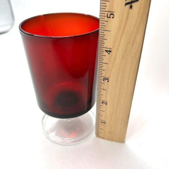 Arcoroc France Wine Glass Ruby Red Clear Stemmed -Great - Picture 5 of 10